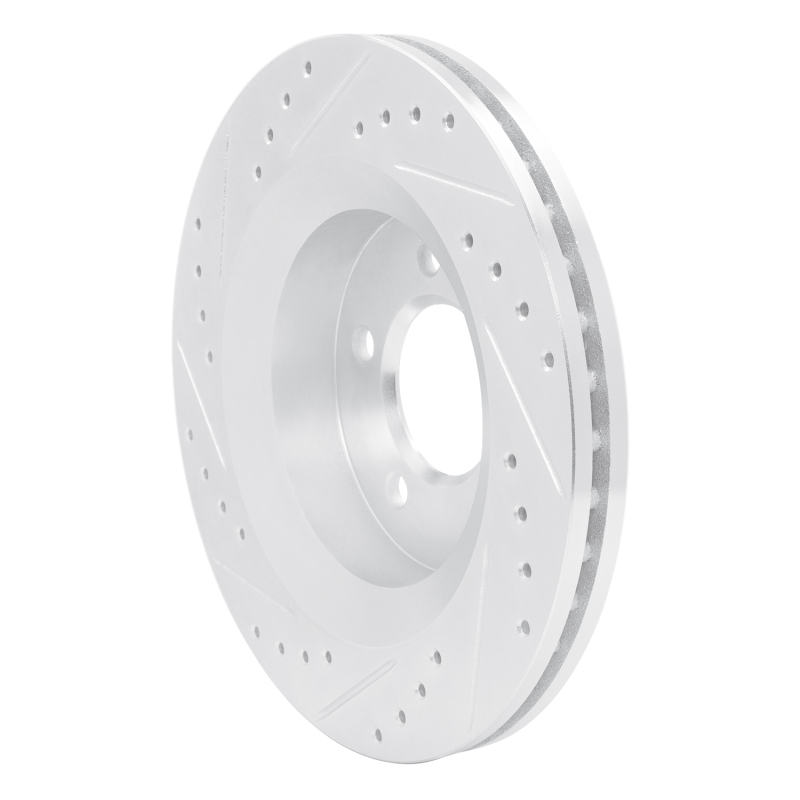 Chrysler 300M Brake Rotor (1) - Front Right - R1 Concepts - Drilled & Slotted - Silver - `99-`04